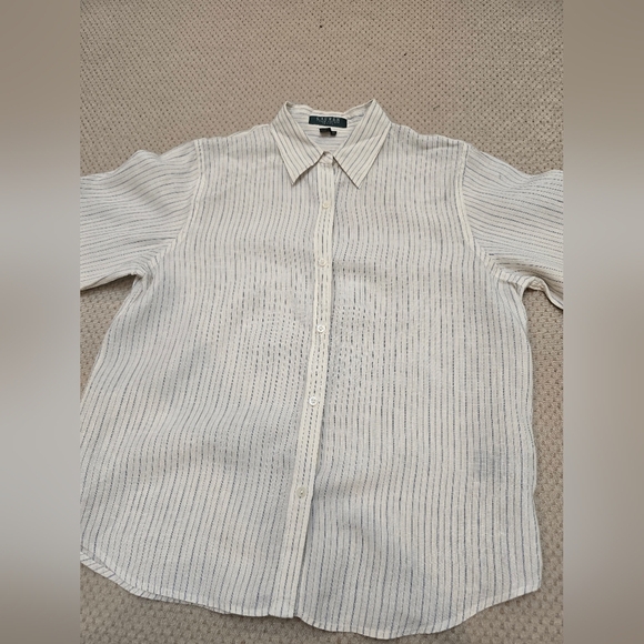 Polo Ralph Lauren Womens size PL  100% Linen Long Sleeve Shirt - Picture 4 of 14